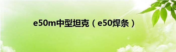 e50m中型坦克（e50焊條）