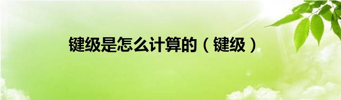 鍵級(jí)是怎么計(jì)算的（鍵級(jí)）