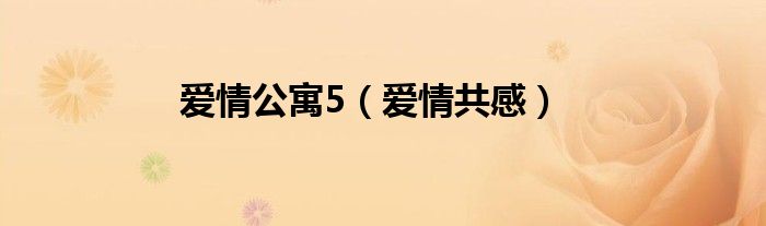 愛(ài)情公寓5（愛(ài)情共感）