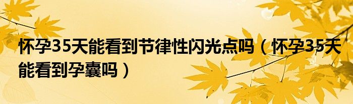 懷孕35天能看到節(jié)律性閃光點嗎（懷孕35天能看到孕囊嗎）