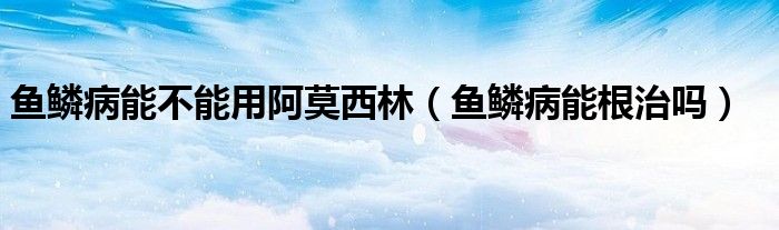 魚(yú)鱗病能不能用阿莫西林（魚(yú)鱗病能根治嗎）
