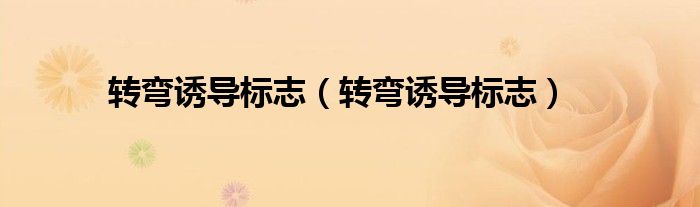轉(zhuǎn)彎誘導(dǎo)標(biāo)志（轉(zhuǎn)彎誘導(dǎo)標(biāo)志）