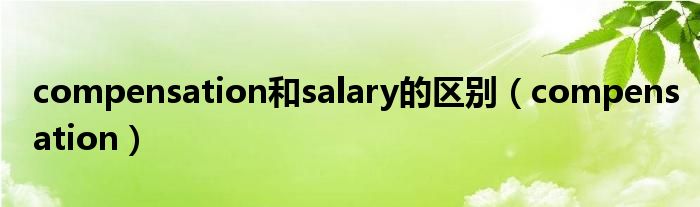 compensation和salary的區(qū)別（compensation）