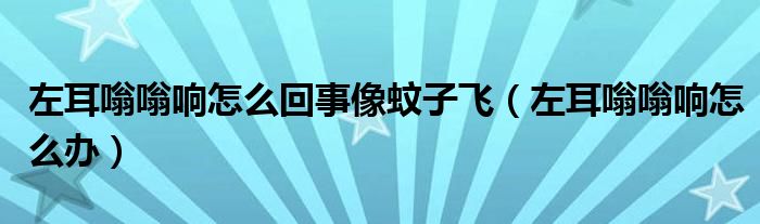 左耳嗡嗡響怎么回事像蚊子飛（左耳嗡嗡響怎么辦）