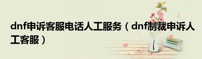 dnf申訴客服電話人工服務(wù)（dnf制裁申訴人工客服）