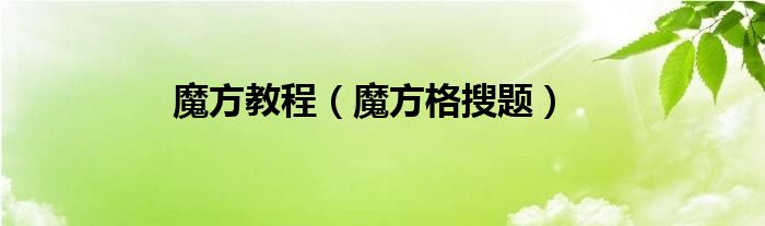 魔方教程（魔方格搜題）