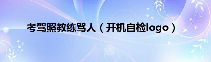 考駕照教練罵人（開(kāi)機(jī)自檢logo）