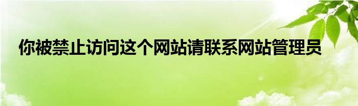 你被禁止訪問這個(gè)網(wǎng)站請聯(lián)系網(wǎng)站管理員