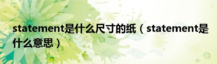 statement是什么尺寸的紙（statement是什么意思）