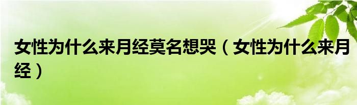女性為什么來月經莫名想哭（女性為什么來月經）