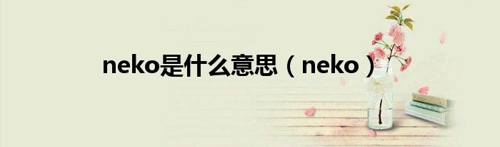 neko是什么意思（neko）