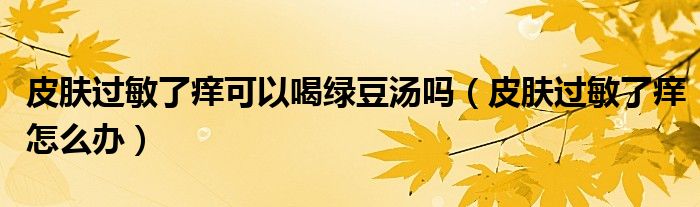 皮膚過敏了癢可以喝綠豆湯嗎（皮膚過敏了癢怎么辦）