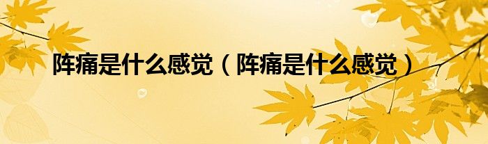 陣痛是什么感覺（陣痛是什么感覺）