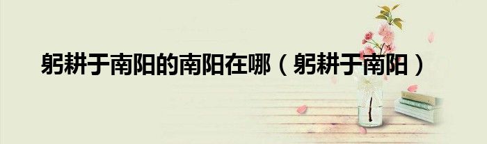 躬耕于南陽的南陽在哪（躬耕于南陽）