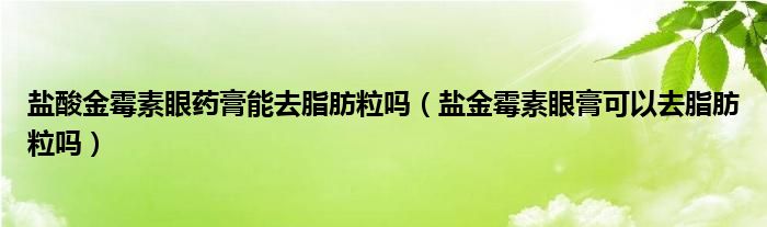 鹽酸金霉素眼藥膏能去脂肪粒嗎（鹽金霉素眼膏可以去脂肪粒嗎）