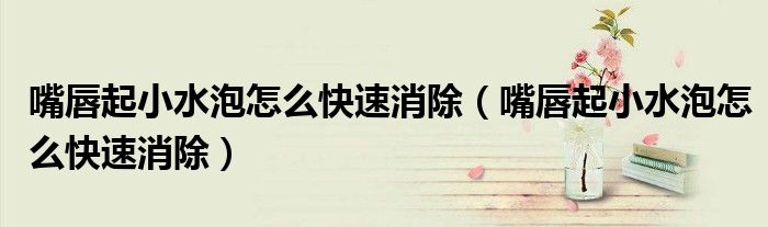 嘴唇起小水泡怎么快速消除（嘴唇起小水泡怎么快速消除）