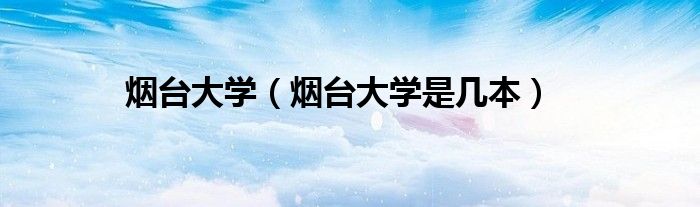 煙臺大學（煙臺大學是幾本）
