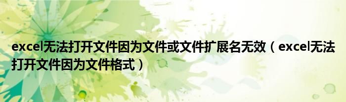 excel無(wú)法打開(kāi)文件因?yàn)槲募蛭募U(kuò)展名無(wú)效（excel無(wú)法打開(kāi)文件因?yàn)槲募袷剑?class='thumb lazy' /></a>
		    <header>
		<h2><a  href=