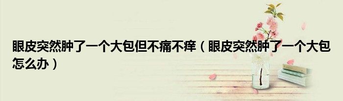 眼皮突然腫了一個(gè)大包但不痛不癢（眼皮突然腫了一個(gè)大包怎么辦）