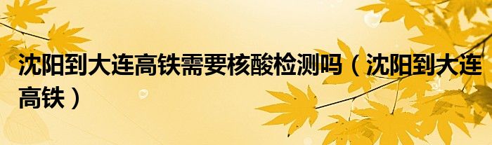 沈陽(yáng)到大連高鐵需要核酸檢測(cè)嗎（沈陽(yáng)到大連高鐵）