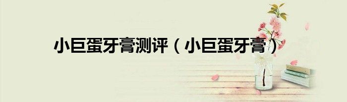 小巨蛋牙膏測評（小巨蛋牙膏）