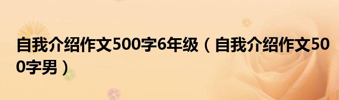 自我介紹作文500字6年級(自我介紹作文500字男)