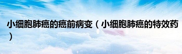小細(xì)胞肺癌的癌前病變（小細(xì)胞肺癌的特效藥）