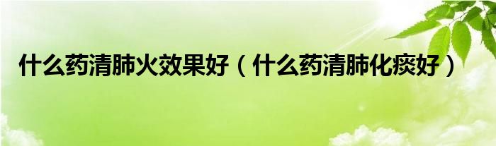 什么藥清肺火效果好（什么藥清肺化痰好）