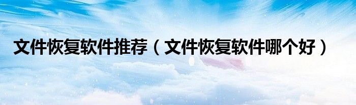 文件恢復(fù)軟件推薦（文件恢復(fù)軟件哪個(gè)好）