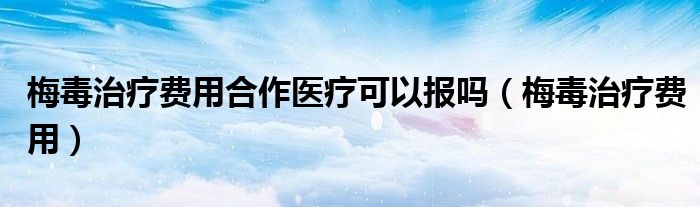 梅毒治療費(fèi)用合作醫(yī)療可以報嗎（梅毒治療費(fèi)用）