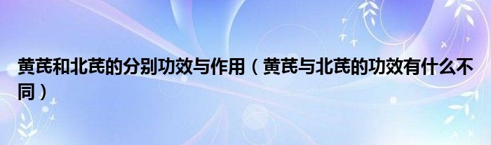 黃芪和北芪的分別功效與作用（黃芪與北芪的功效有什么不同）