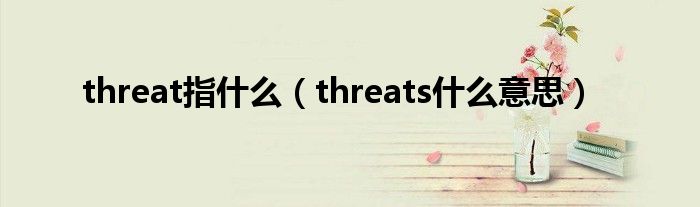 threat指什么（threats什么意思）
