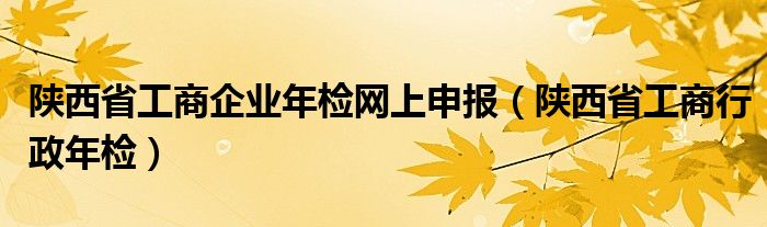 陜西省工商企業(yè)年檢網(wǎng)上申報(bào)（陜西省工商行政年檢）