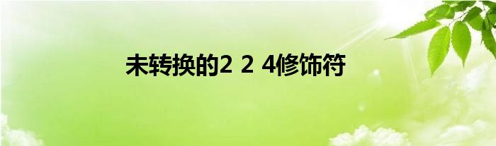 未轉(zhuǎn)換的2 2 4修飾符