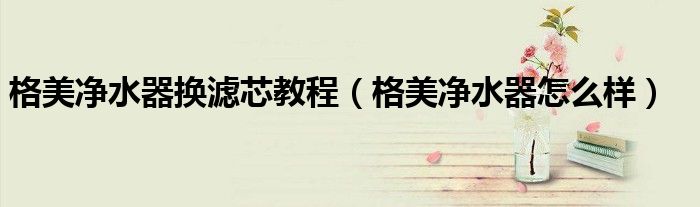格美凈水器換濾芯教程（格美凈水器怎么樣）