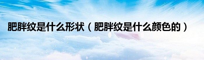 肥胖紋是什么形狀（肥胖紋是什么顏色的）
