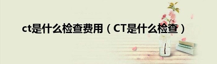 ct是什么檢查費(fèi)用（CT是什么檢查）