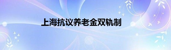 上?？棺h養(yǎng)老金雙軌制