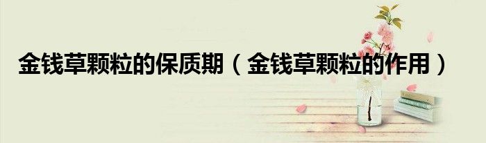 金錢草顆粒的保質(zhì)期(金錢草顆粒的作用)