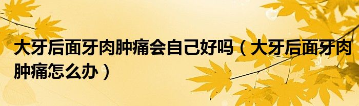 大牙后面牙肉腫痛會自己好嗎（大牙后面牙肉腫痛怎么辦）