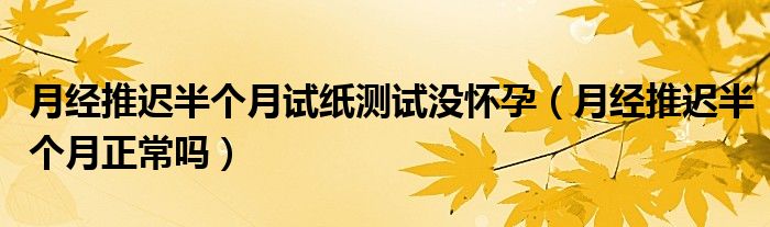 月經(jīng)推遲半個(gè)月試紙測(cè)試沒懷孕（月經(jīng)推遲半個(gè)月正常嗎）