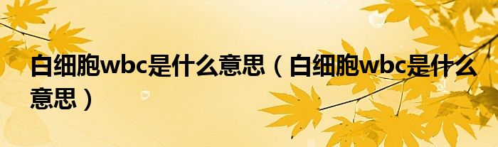 白細(xì)胞wbc是什么意思（白細(xì)胞wbc是什么意思）