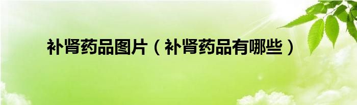 補腎藥品圖片（補腎藥品有哪些）