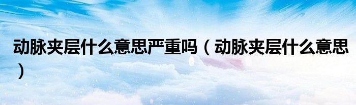動脈夾層什么意思嚴(yán)重嗎（動脈夾層什么意思）