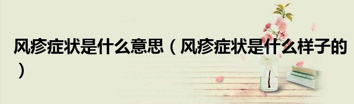 風(fēng)疹癥狀是什么意思（風(fēng)疹癥狀是什么樣子的）