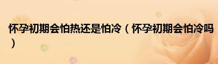 懷孕初期會怕熱還是怕冷（懷孕初期會怕冷嗎）