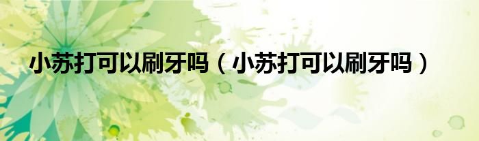 小蘇打可以刷牙嗎（小蘇打可以刷牙嗎）