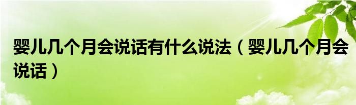 嬰兒幾個(gè)月會(huì)說話有什么說法（嬰兒幾個(gè)月會(huì)說話）