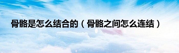 骨骼是怎么結(jié)合的（骨骼之間怎么連結(jié)）