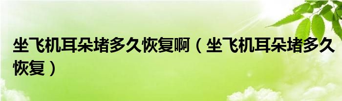 坐飛機(jī)耳朵堵多久恢復(fù)?。ㄗw機(jī)耳朵堵多久恢復(fù)）
